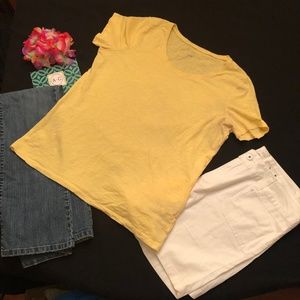 Talbots yellow scoop neck tshirt tee